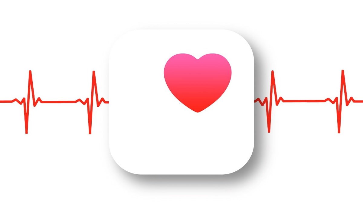 Logo of Apple Health app with cardiogram in background