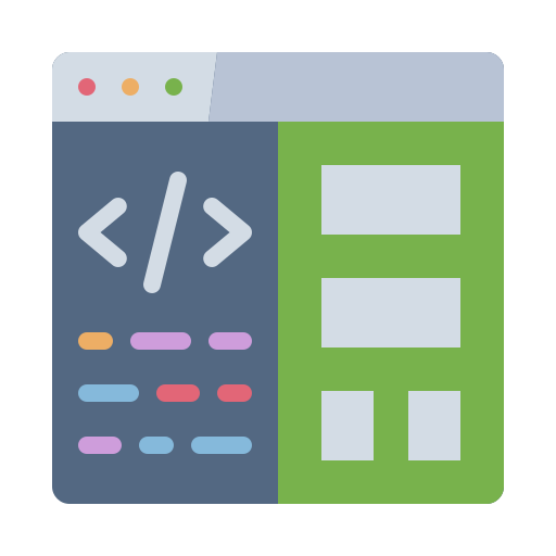 Colorful icon representing code